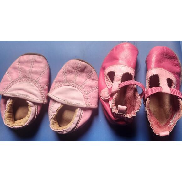 Robeez soft sole shoes L.L.Bean Pink baby shoes 6months - 12months - Picture 1 of 5